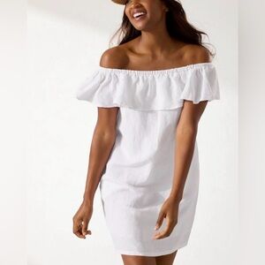 NWT Tommy Bahama White Pearl Spa Dress  Ruffle Swimsuit Cover Up  XL